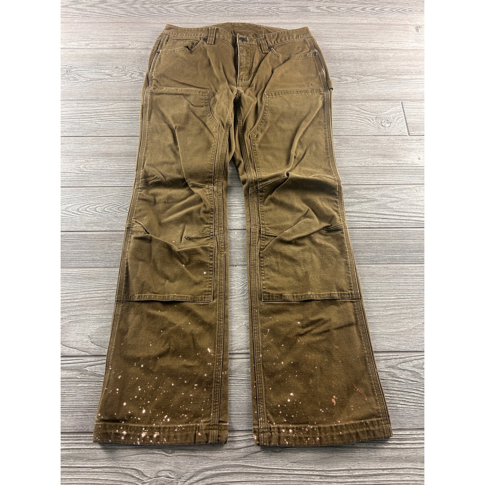 Duluth Womens Brown Double Knee Carpenter Pants Paint Splatter Utility 4x29
